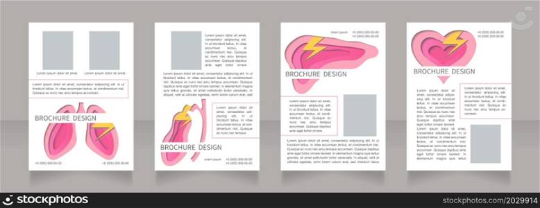 Human physiology guideline blank brochure layout design. Vertical poster template set with empty copy space for text. Premade corporate reports collection. Editable flyer paper pages. Human physiology guideline blank brochure layout design