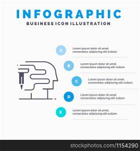 Human, Printing, Big Think Solid Icon Infographics 5 Steps Presentation Background