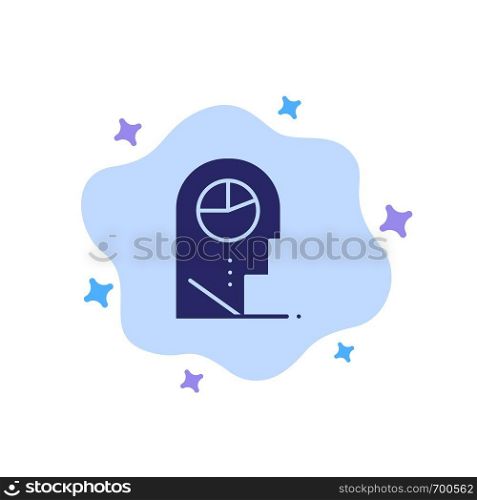 Human, Profile, Man, Hat Blue Icon on Abstract Cloud Background