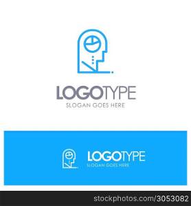 Human, Profile, Man, Hat Blue outLine Logo with place for tagline