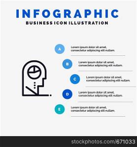 Human, Profile, Man, Hat Line icon with 5 steps presentation infographics Background