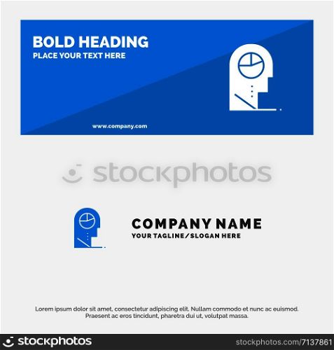 Human, Profile, Man, Hat SOlid Icon Website Banner and Business Logo Template