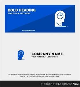 Human, Profile, Man, Hat SOlid Icon Website Banner and Business Logo Template