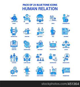Human Relation Blue Tone Icon Pack - 25 Icon Sets