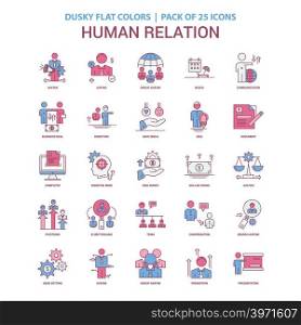 Human Relation icon Dusky Flat color - Vintage 25 Icon Pack