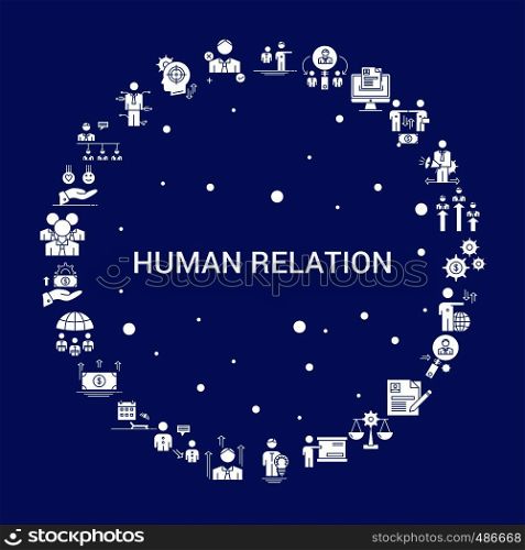 Human Relation Icon Set. Infographic Vector Template