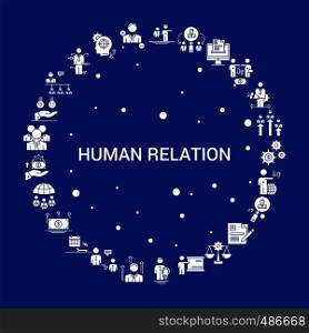 Human Relation Icon Set. Infographic Vector Template