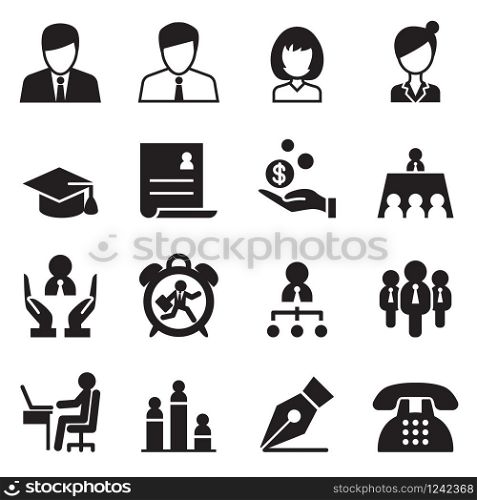 Human resource & Business Management icons set