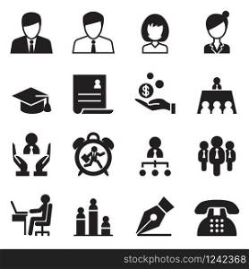 Human resource & Business Management icons set