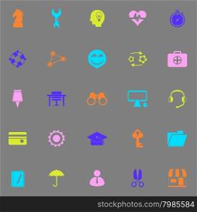 Human resource color icons on grey background, stock vector