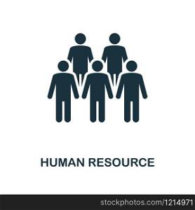 Human Resource creative icon. Simple element illustration. Human Resource concept symbol design from project management collection. Can be used for mobile and web design, apps, software, print.. Human Resource icon. Monochrome style icon design from project management icon collection. UI. Illustration of human resource icon. Ready to use in web design, apps, software, print.