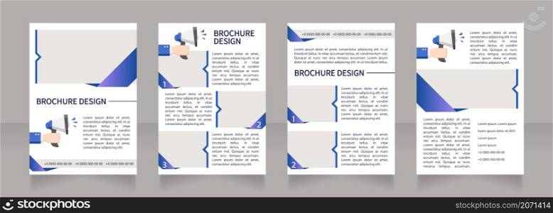 Human resource department functions blank brochure layout design. Vertical poster template set with empty copy space for text. Premade corporate reports collection. Editable flyer 4 paper pages. Human resource department functions blank brochure layout design