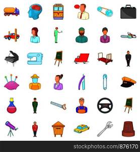 Human resource icons set. Cartoon style of 36 human resource vector icons for web isolated on white background. Human resource icons set, cartoon style