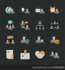 Human resource icons with black background , eps10 vector format