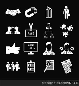Human resource management icons set vector white isolated on grey background . Human resource management icons set grey vector