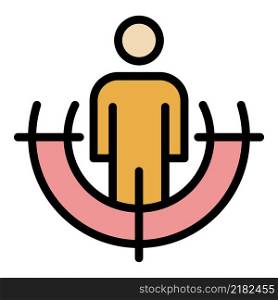 Human resource target icon. Outline human resource target vector icon color flat isolated. Human resource target icon color outline vector