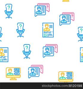 Human Resources Hr Department Vector Seamless Pattern Color Line Illustration. Human Resources Hr Department Icons Set Vector