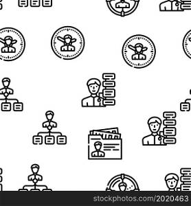 Human Resources Hr Department Vector Seamless Pattern Thin Line Illustration. Human Resources Hr Department Vector Seamless Pattern