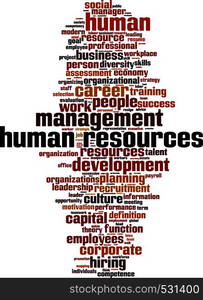 Human resources word cloud concept. Collage made of words about human resources. Vector illustration