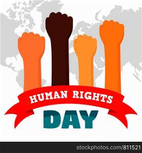 Human rights day concept background. Flat illustration of human rights day vector concept background for web design. Human rights day concept background, flat style