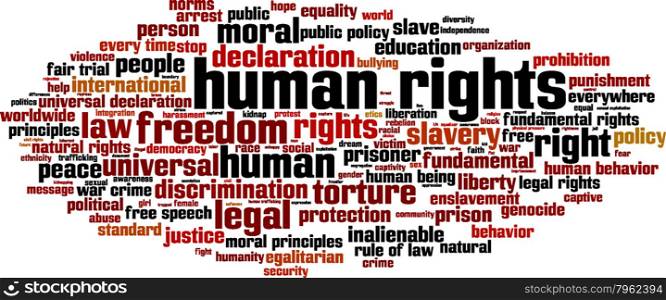 Human rights word cloud concept. Vector illustration