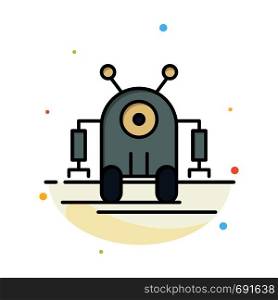 Human, Robotic, Robot, Technology Abstract Flat Color Icon Template