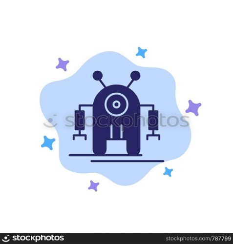 Human, Robotic, Robot, Technology Blue Icon on Abstract Cloud Background