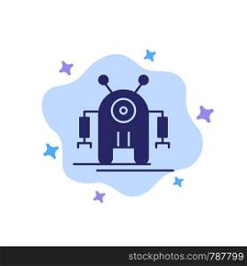 Human, Robotic, Robot, Technology Blue Icon on Abstract Cloud Background