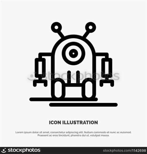 Human, Robotic, Robot, Technology Line Icon Vector