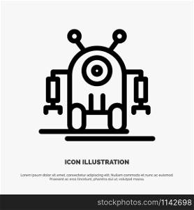 Human, Robotic, Robot, Technology Line Icon Vector