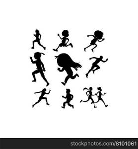 Human running collection set creative design Vector Image