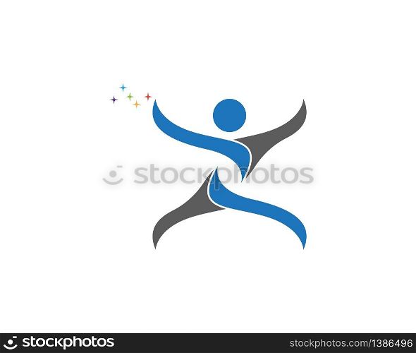 Human running vector logo template character for health Business