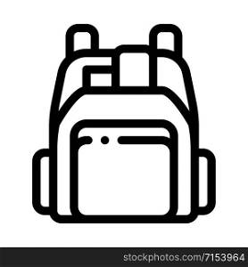 Human Shop Backpack Icon Vector. Outline Human Shop Backpack Sign. Isolated Contour Symbol Illustration. Human Shop Backpack Icon Vector Outline Illustration