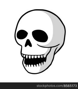 Human skull. Design for Halloween poster, t-shirt, card, banner, sign. Vector illustration.