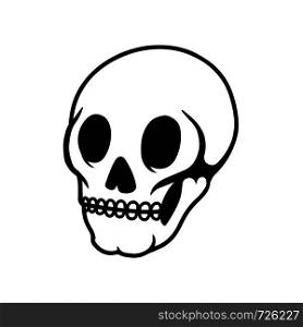 human skull on light background. Design element for logo, label, sign, pin,poster, t shirt. Vector illustration