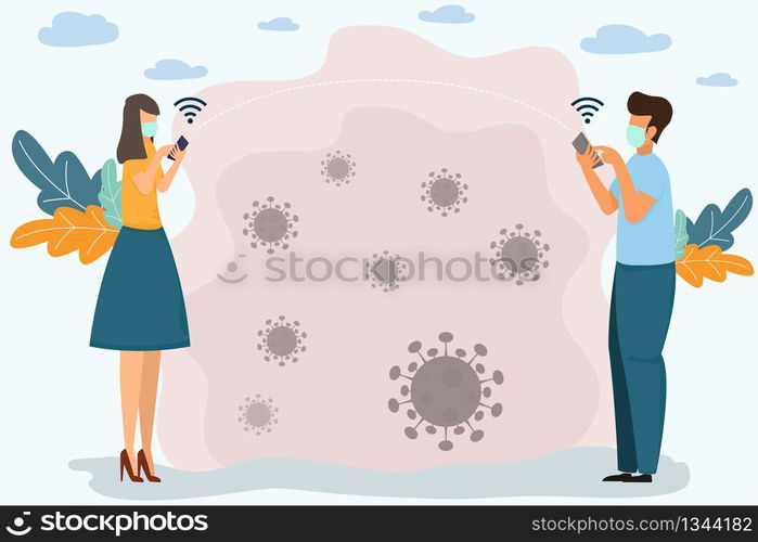 Human Social distancing how to protect yourself from covid-19. how to self isolation to limit spread of the coronavirus. healthcare and medical about infection prevention.Vector illustration.