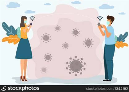 Human Social distancing how to protect yourself from covid-19. how to self isolation to limit spread of the coronavirus. healthcare and medical about infection prevention.Vector illustration.