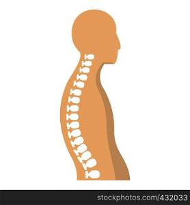 Human spine icon flat isolated on white background vector illustration. Human spine icon isolated