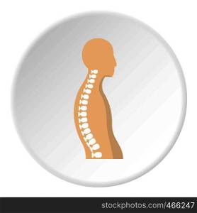 Human spine icon in flat circle isolated on white background vector illustration for web. Human spine icon circle