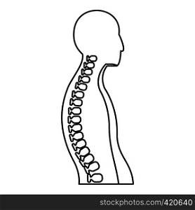 Human spine icon. Outline illustration of human spine vector icon for web. Human spine icon, outline style