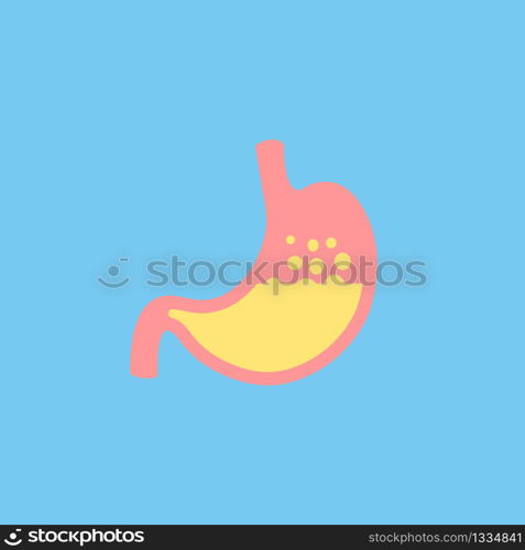 Human stomach on blue background. Vector EPS 10