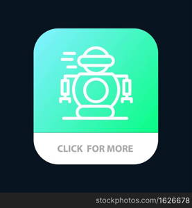 Human, Technology, Robotic, Robot Mobile App Button. Android and IOS Line Version