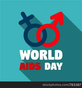 Human world aids day logo set. Flat set of human world aids day vector logo for web design. Human world aids day logo set, flat style