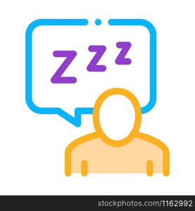 Human Zzz In Quote Frame Icon Vector. Outline Human Zzz In Quote Frame Sign. Isolated Contour Symbol Illustration. Human Zzz In Quote Frame Icon Outline Illustration