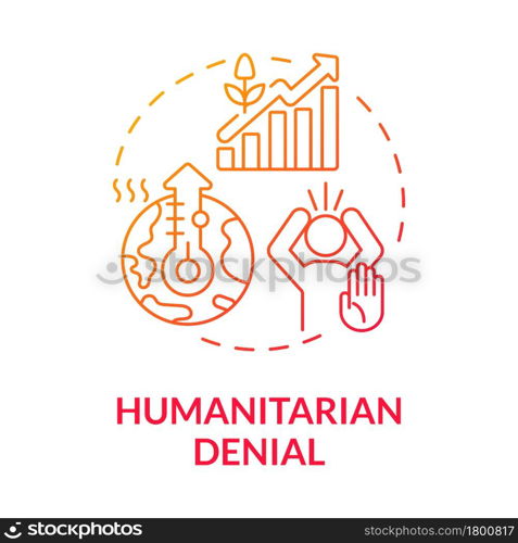 Humanitarian denial concept icon. Increased frequency of heatwaves. Climate change effects plants growth and productivity abstract idea thin line illustration. Vector isolated outline color drawing.. Humanitarian denial concept icon