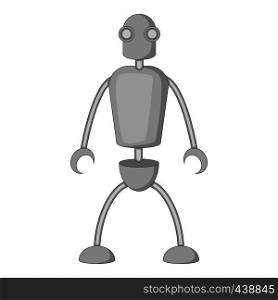Humanoid robot icon in monochrome style isolated on white background vector illustration. Humanoid robot icon monochrome