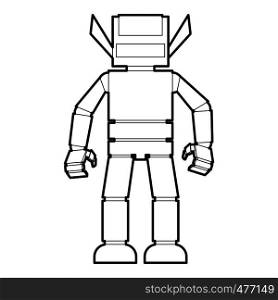 Humanoid robot icon in outline style isolated on white vector illustration. Humanoid robot icon outline