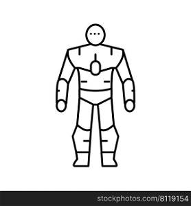 humanoid robot line icon vector. humanoid robot sign. isolated contour symbol black illustration. humanoid robot line icon vector illustration