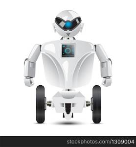 Humanoid robot on wheels. Humanoid robot