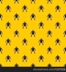 Humanoid robot pattern seamless vector repeat geometric yellow for any design. Humanoid robot pattern vector